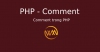 Comment trong PHP