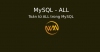 Toán tử ALL trong MySQL
