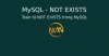 Toán tử NOT EXISTS trong MySQL
