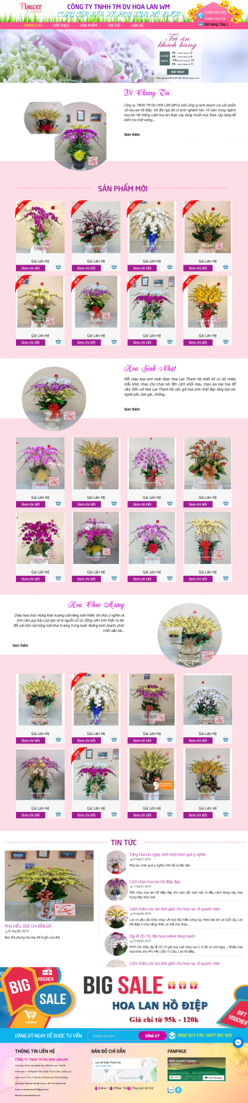 Thiết kế website Bán Hoa Tươi, Shop Hoa, Điện Hoa WM 01