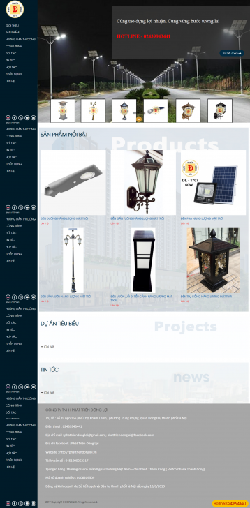 Thiết kế website Bán, Lắp đặt, Thiết kế Thiết bị Đèn Chiếu Sáng WM 03