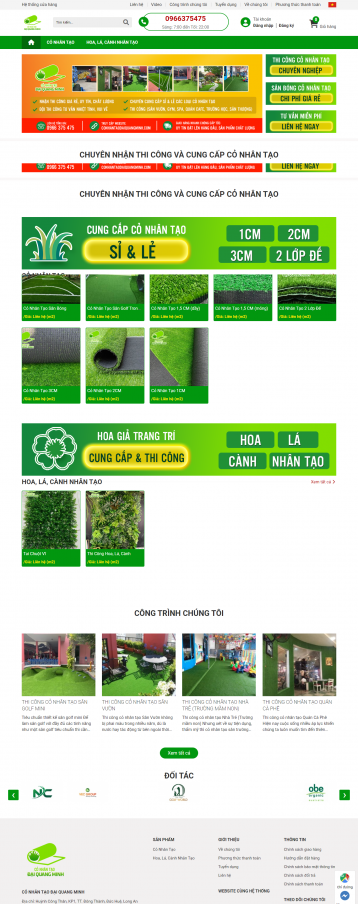 Thiết kế website Bán Thảm Cỏ Nhân Tạo WM 01