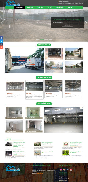 Thiết kế web site Cho thuê nhà xưởng kho bãi WM 01