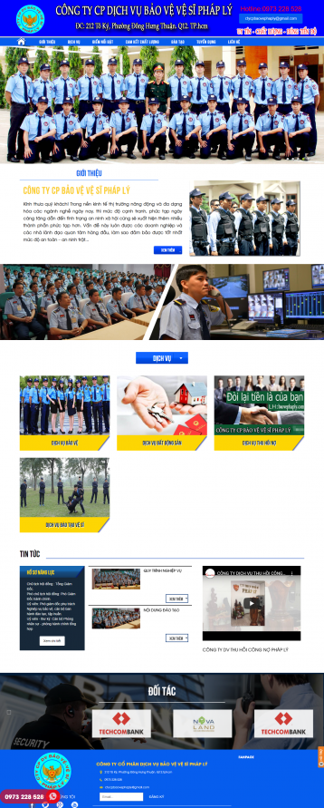 Thiết kế website Công Ty Dịch vụ Bảo Vệ, Vệ sĩ WM 01