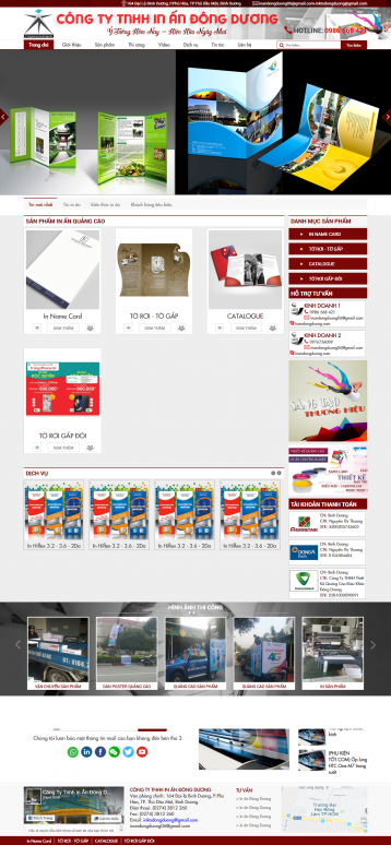 Thiết kế website Công ty In Ấn, Dịch vụ Thiết kế In Ấn WM 01