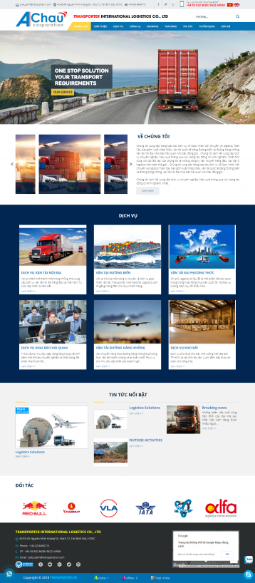 Thiết kế website Dịch vụ Vận tải, Vận chuyển Logistics WM 01