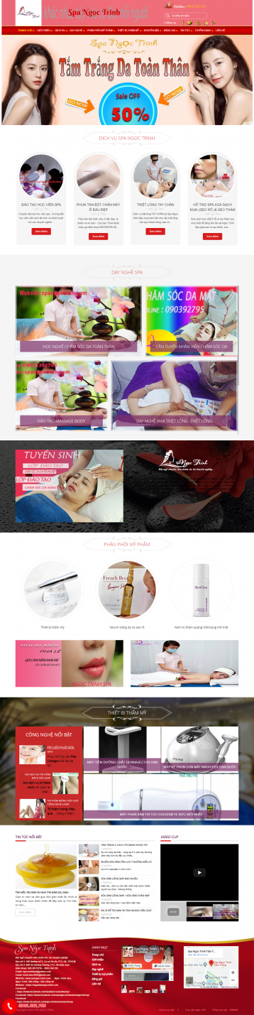 Thiết kế website Spa, Thẩm Mỹ Viện WM 02