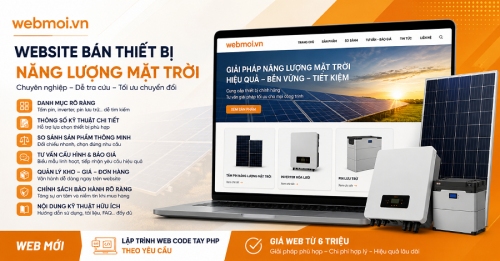 Thiết kế website Bán Thiết bị Năng Lượng Mặt Trời