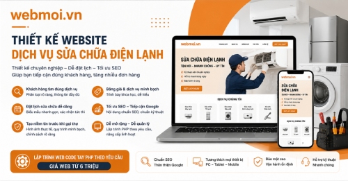 Thiết kế website Dịch vụ sửa chữa điện lạnh