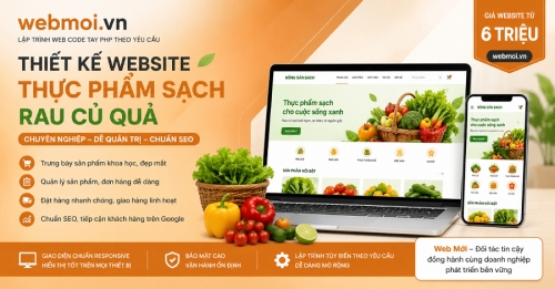 Thiết kế website Thực phẩm sạch, rau củ quả Thiết kế website Thực phẩm sạch, rau củ quả