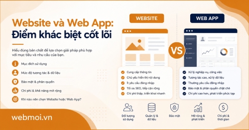 Website và Web App: Điểm khác biệt cốt lõi Website và Web App: Điểm khác biệt cốt lõi