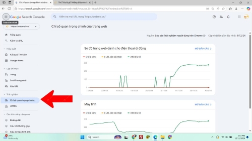Chỉ số quan trọng chính của trang web Chỉ số quan trọng chính của trang web