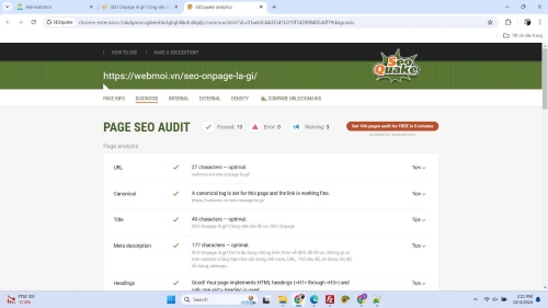 Dùng SEOquake để kiểm tra SEO Onpage