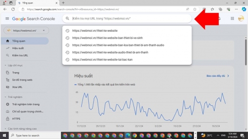 Gửi yêu cầu index lên google console