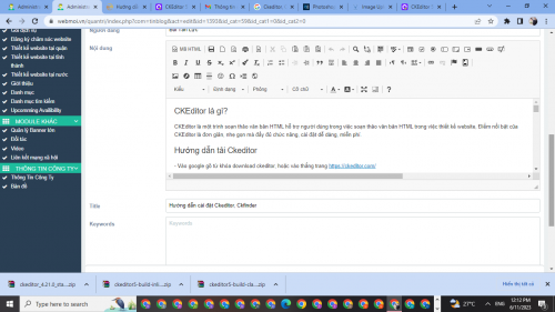 Hướng dẫn cài đặt Ckeditor, Ckfinder