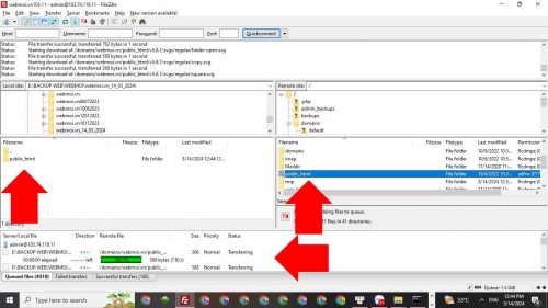 Kéo source cần Backup về