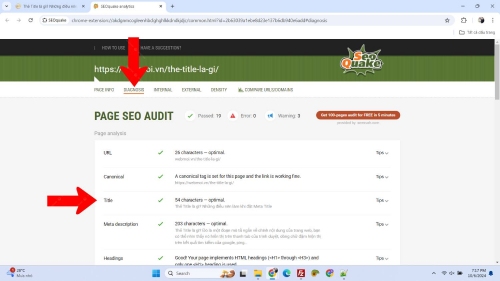 Cách kiểm tra Thẻ Title xem tốt chưa