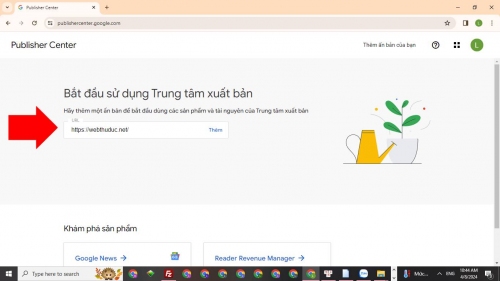 Nhập url thêm ấn bản vào Google News