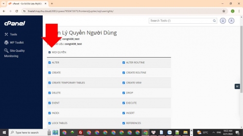 Quản Lý Quyền Người Dùng trên cPanel