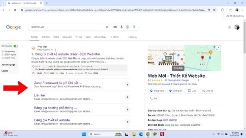 Sitelinks trên SERP