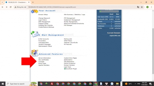 Thêm Cron Jobs trên DirectAdmin