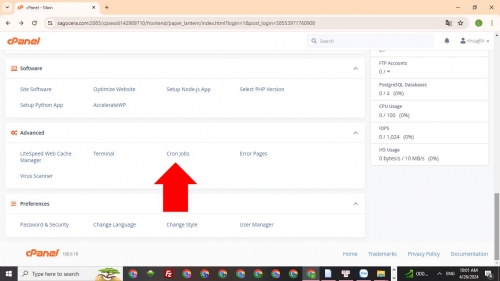 Thêm Cron Jobs trên cPanel