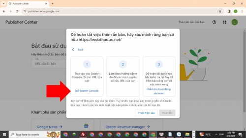 Xác minh chủ sở hữu trang web thông qua Search Console trên Google News
