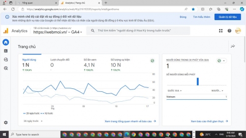 Xem thống kê của Google Analytics Xem thống kê của Google Analytics