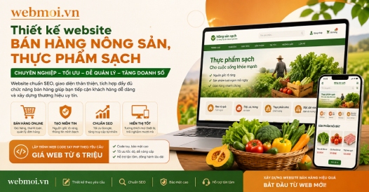 Thiết kế website Bán hàng Nông sản, Thực phẩm sạch