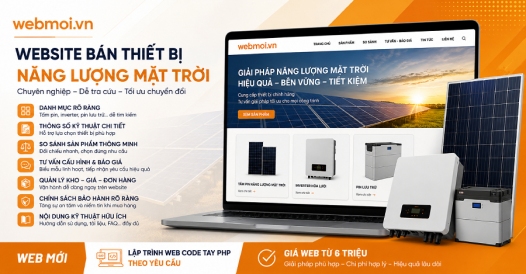 Thiết kế website Bán Thiết bị Năng Lượng Mặt Trời