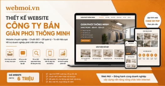 Thiết kế website Công ty Bán Giàn Phơi Thông Minh
