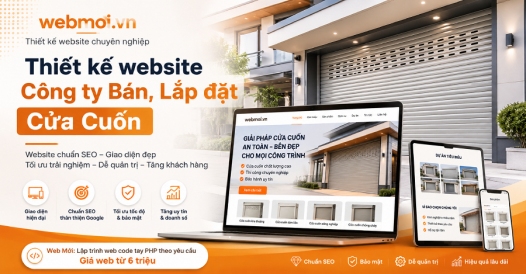 Thiết kế website Công ty Bán, Lắp đặt Cửa Cuốn