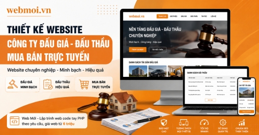 Thiết kế website Công Ty Đấu giá - Đấu thầu, Mua bán trực tuyến