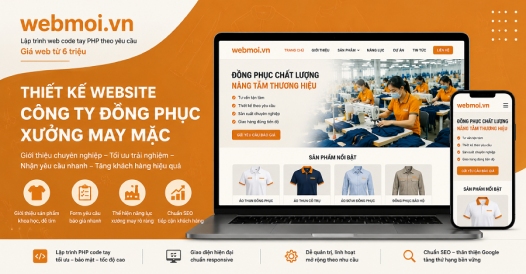 Thiết kế website Công Ty Đồng Phục, Xưởng May Mặc