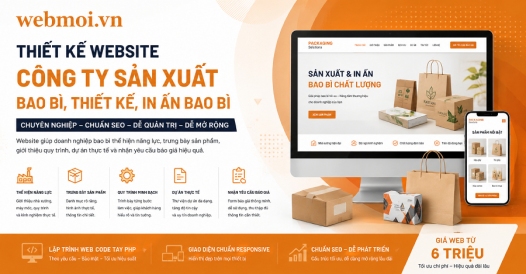 Thiết kế website Công ty sản xuất Bao bì, Thiết kế, In ấn Bao bì