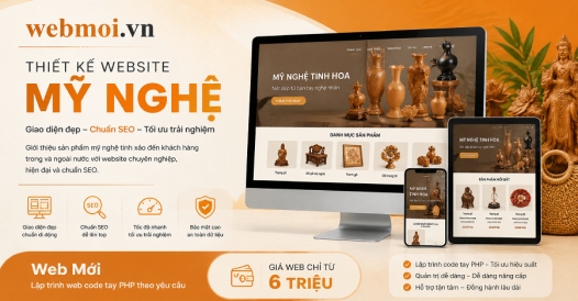 Thiết kế website Mỹ nghệ