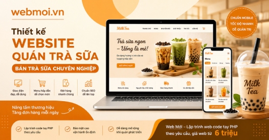 Thiết kế website Quán Trà sữa, Bán Trà sữa
