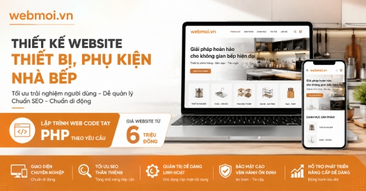Thiết kế website Thiết bị, phụ kiện nhà bếp