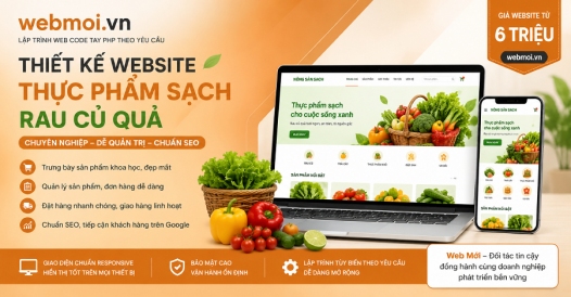 Thiết kế website Thực phẩm sạch, rau củ quả