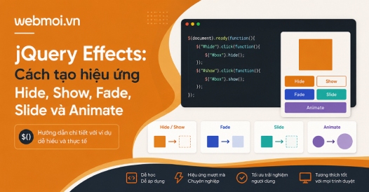 jQuery Effects: Cách tạo hiệu ứng Hide, Show, Fade, Slide và Animate