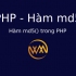 Hàm md5() trong PHP