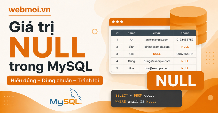 Giá trị NULL trong MySQL