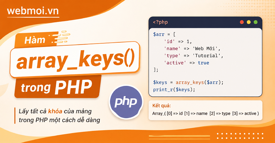Hàm array_keys() trong PHP