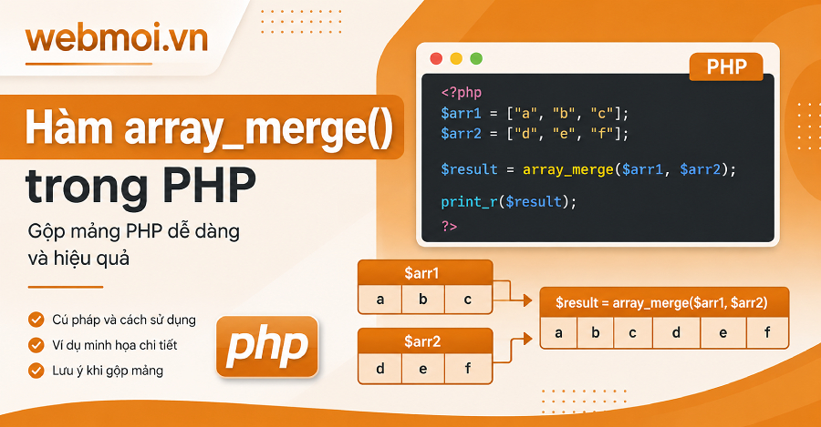 Hàm array_merge() trong PHP