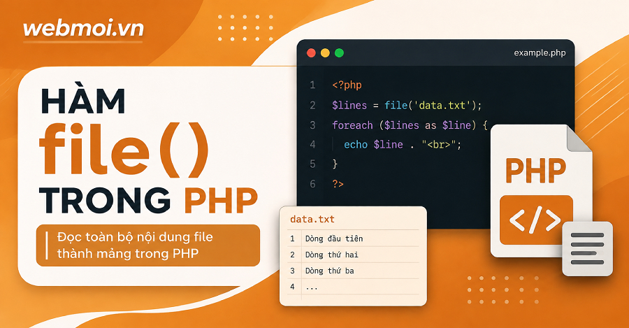Hàm file() trong PHP