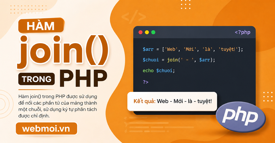 Hàm join() trong PHP