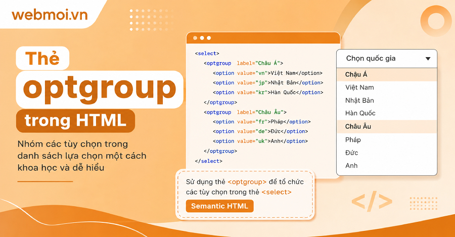 Thẻ optgroup trong HTML