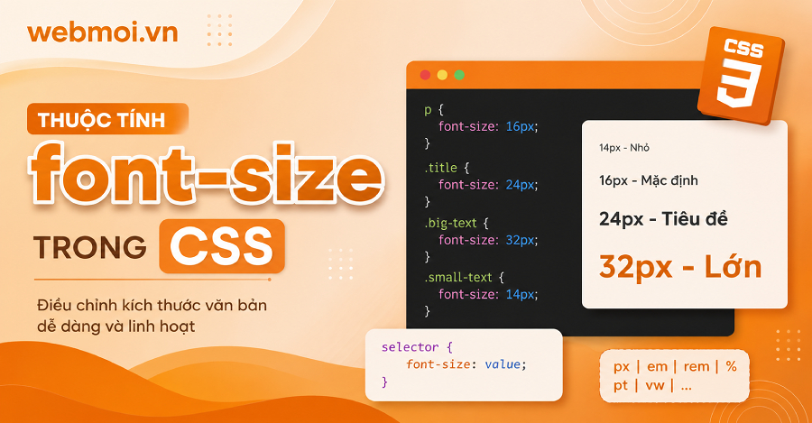 Thuộc tính font-size trong CSS