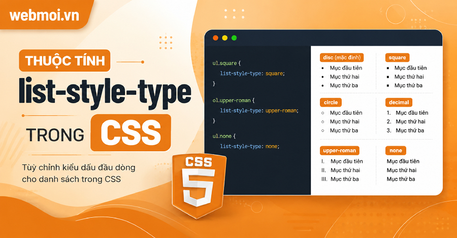 Thuộc tính list-style-type trong CSS
