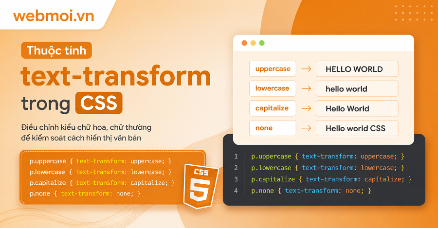 Thuộc tính text-transform trong CSS